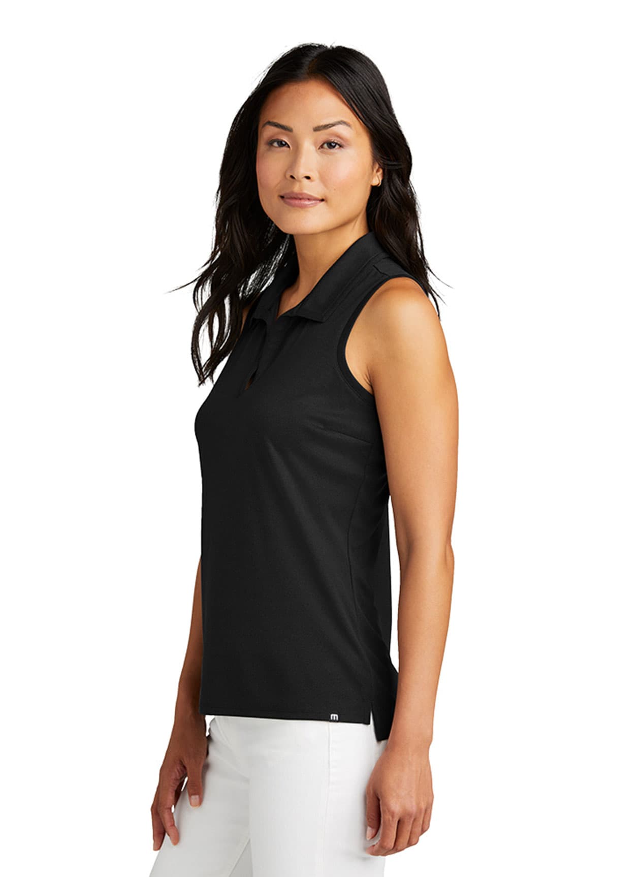 TravisMathew Women's Coto Performance Sleeveless Polo - Black LG