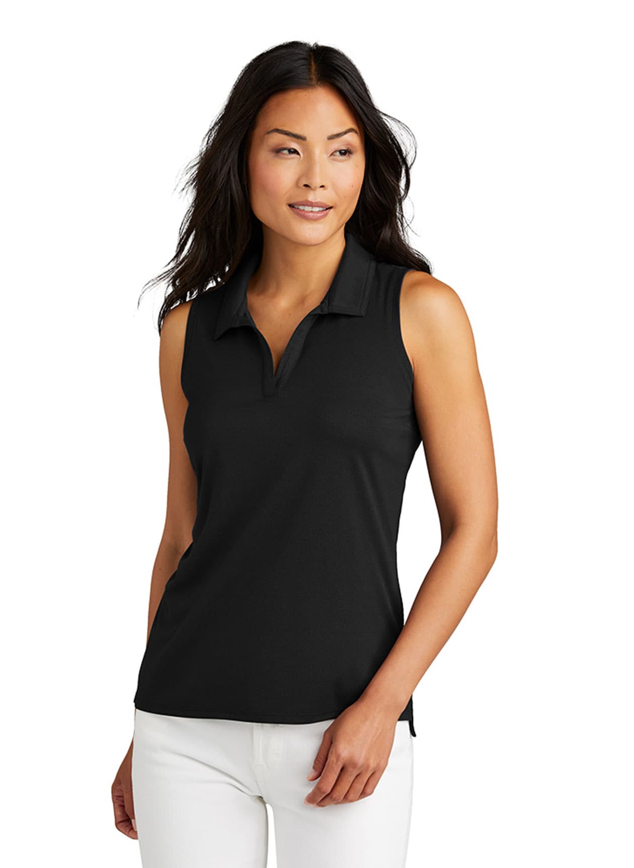 TravisMathew Women's Coto Performance Sleeveless Polo - Black LG