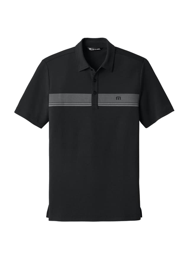 TravisMathew Men's Glenview Stripe Polo - Black 3XL