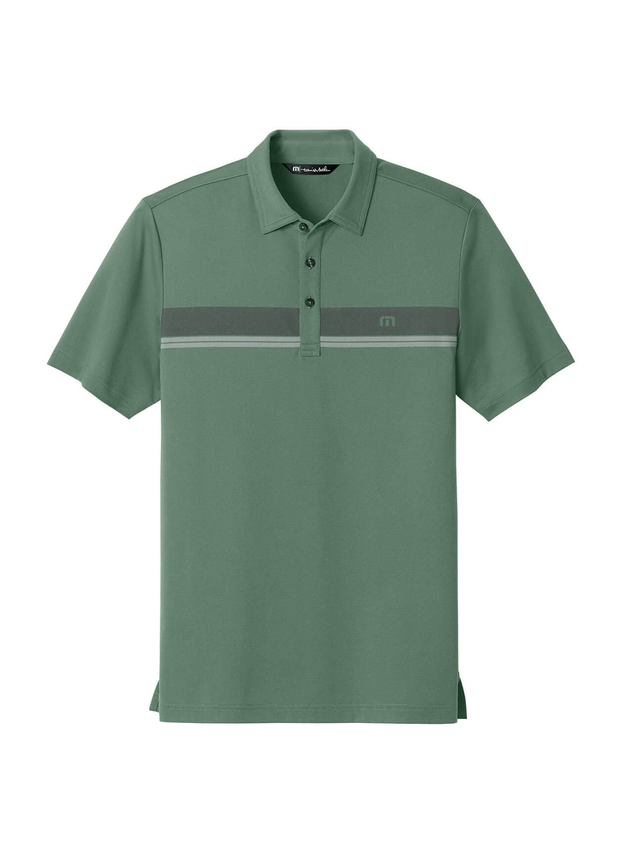 TravisMathew Men's Glenview Stripe Polo - Green 3XL