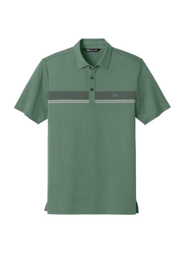 TravisMathew Men's Glenview Stripe Polo - Green 3XL