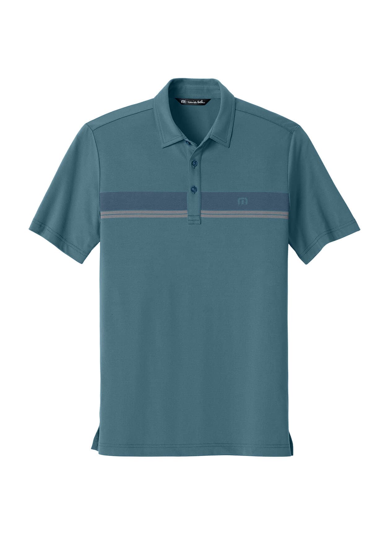 TravisMathew Men's Glenview Stripe Polo - Blue 3XL