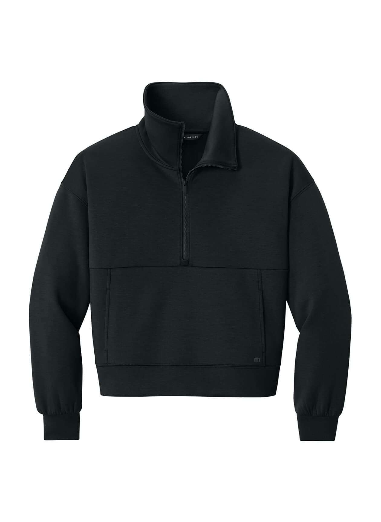 TravisMathew Women’s Momentum Shift Half-Zip - Black LG