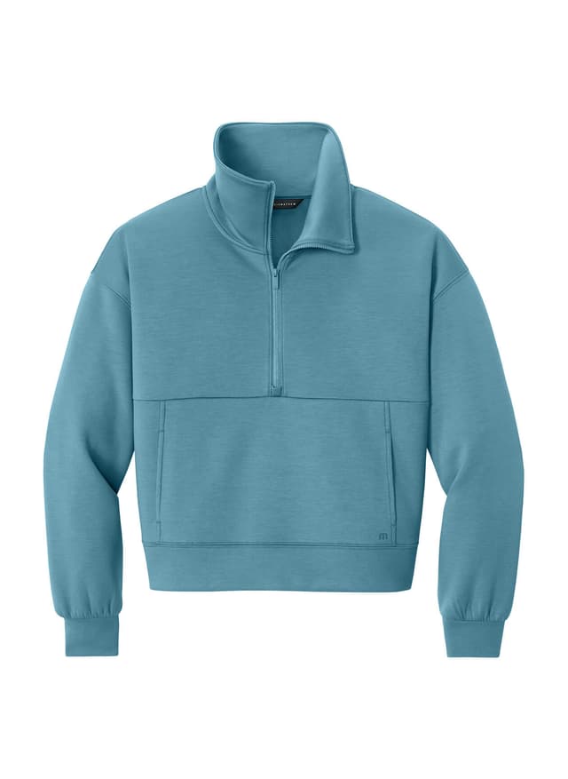TravisMathew Women’s Momentum Shift Half-Zip - Cyan LG