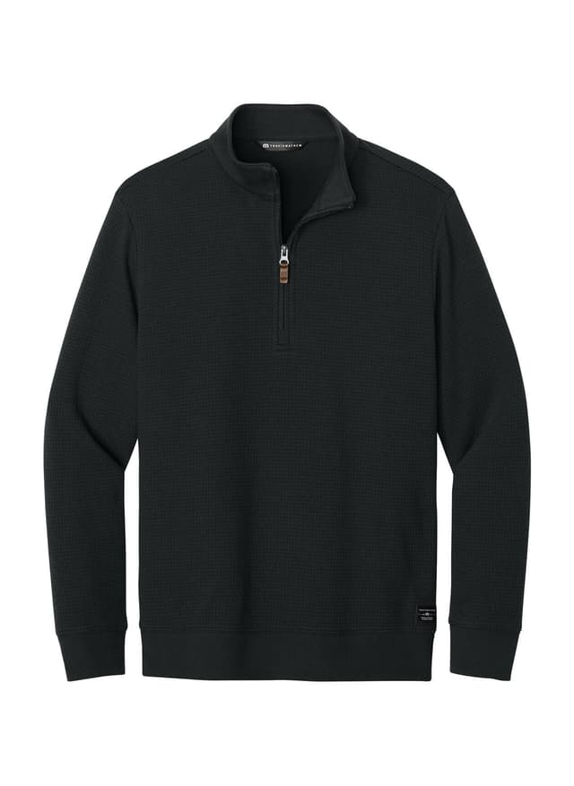 TravisMathew Men's Waffle Quarter-Zip - Black 3XL