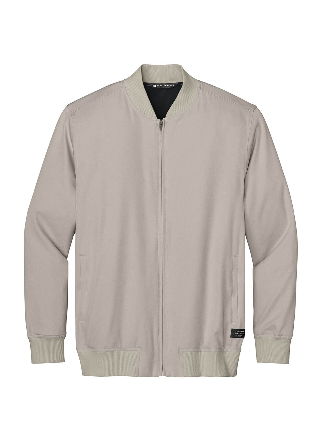 TravisMathew Men's Bomber Jacket - Light Grey 3XL