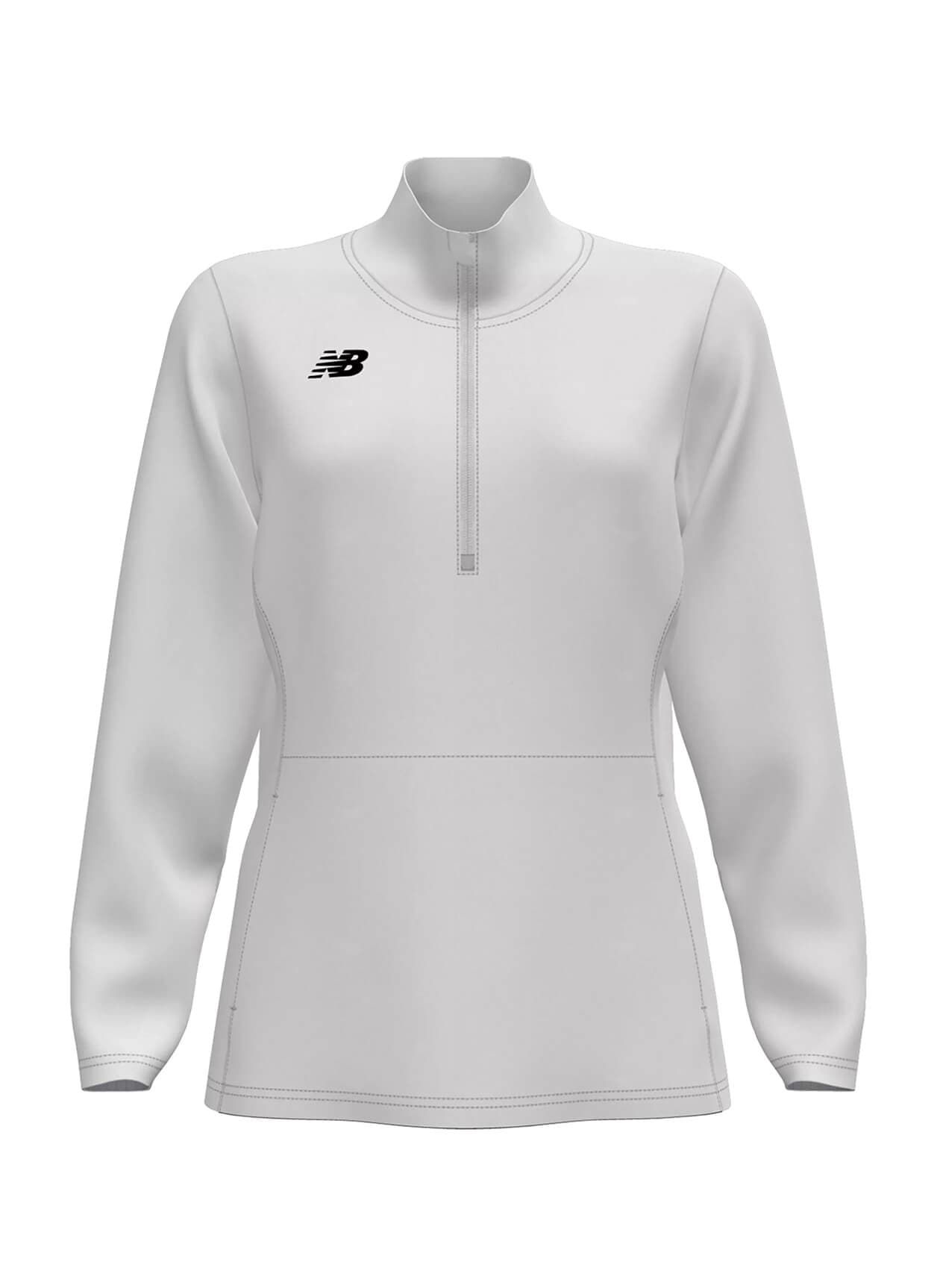 New Balance Women's Thermal Half Zip - White LG
