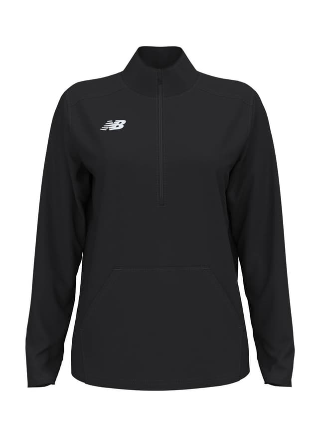 New Balance Women's Midfield Half Zip - Black LG
