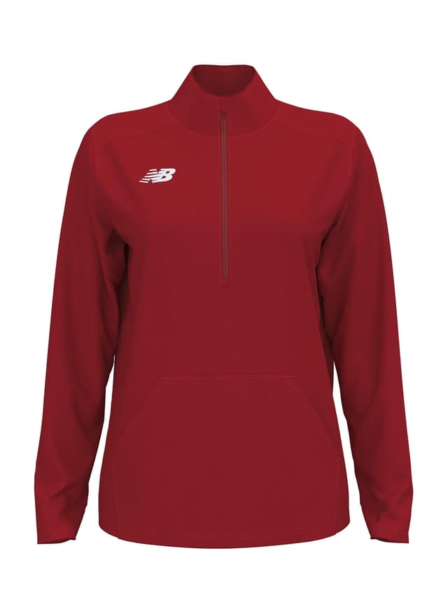 New Balance Women's Midfield Half Zip - Team Red (TRE) LG