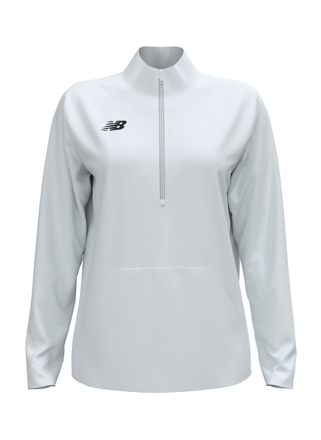 New Balance Women's Midfield Half Zip - White LG