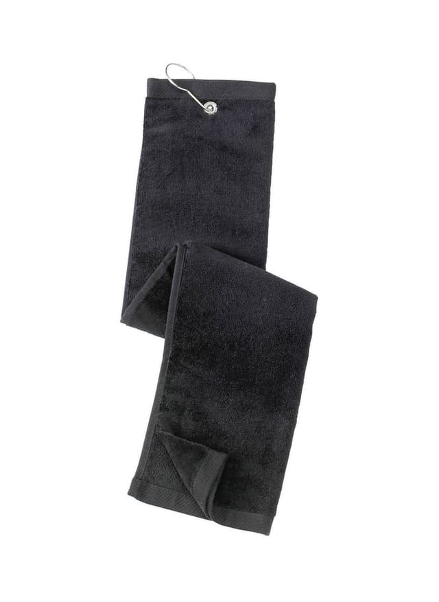 Port Authority Grommeted Tri-Fold Golf Towel - Black MISC