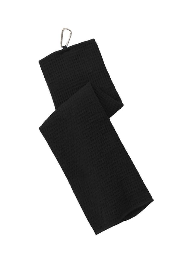 Port Authority Waffle Microfiber Golf Towel - Black MISC