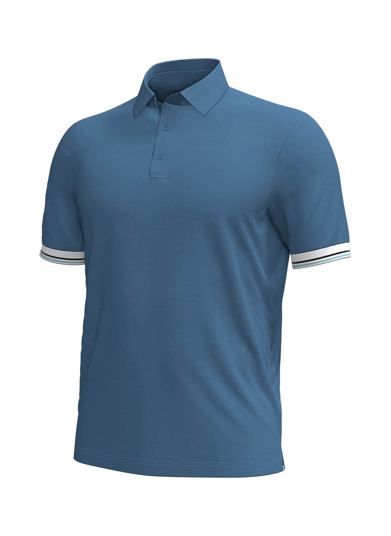 Under Armour Men's Aura Cuff Polo - Cyan 3XL