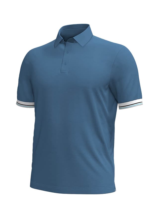 Under Armour Men's Aura Cuff Polo - Cyan 3XL