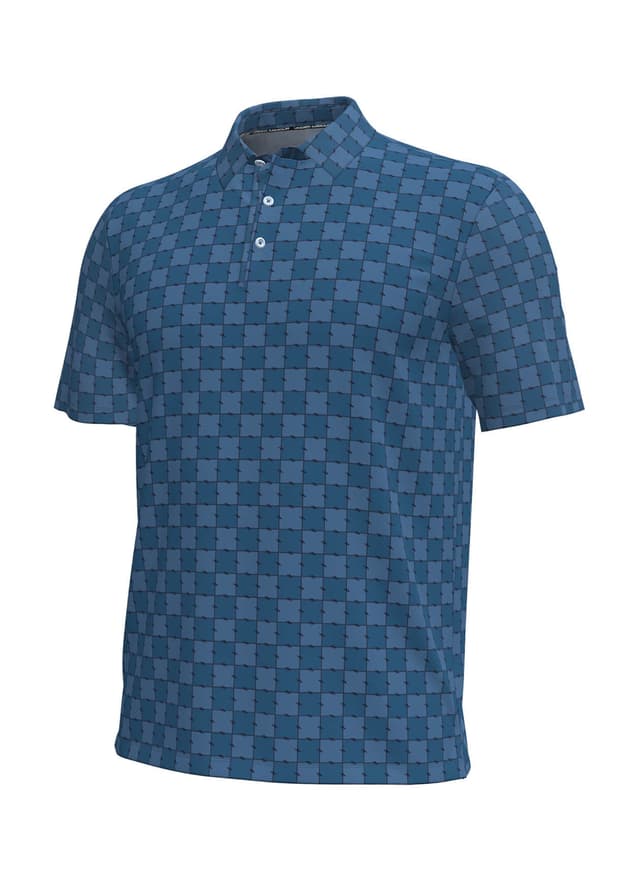 Under Armour Men's ArmourDry Transit Print Polo - Cyan LG