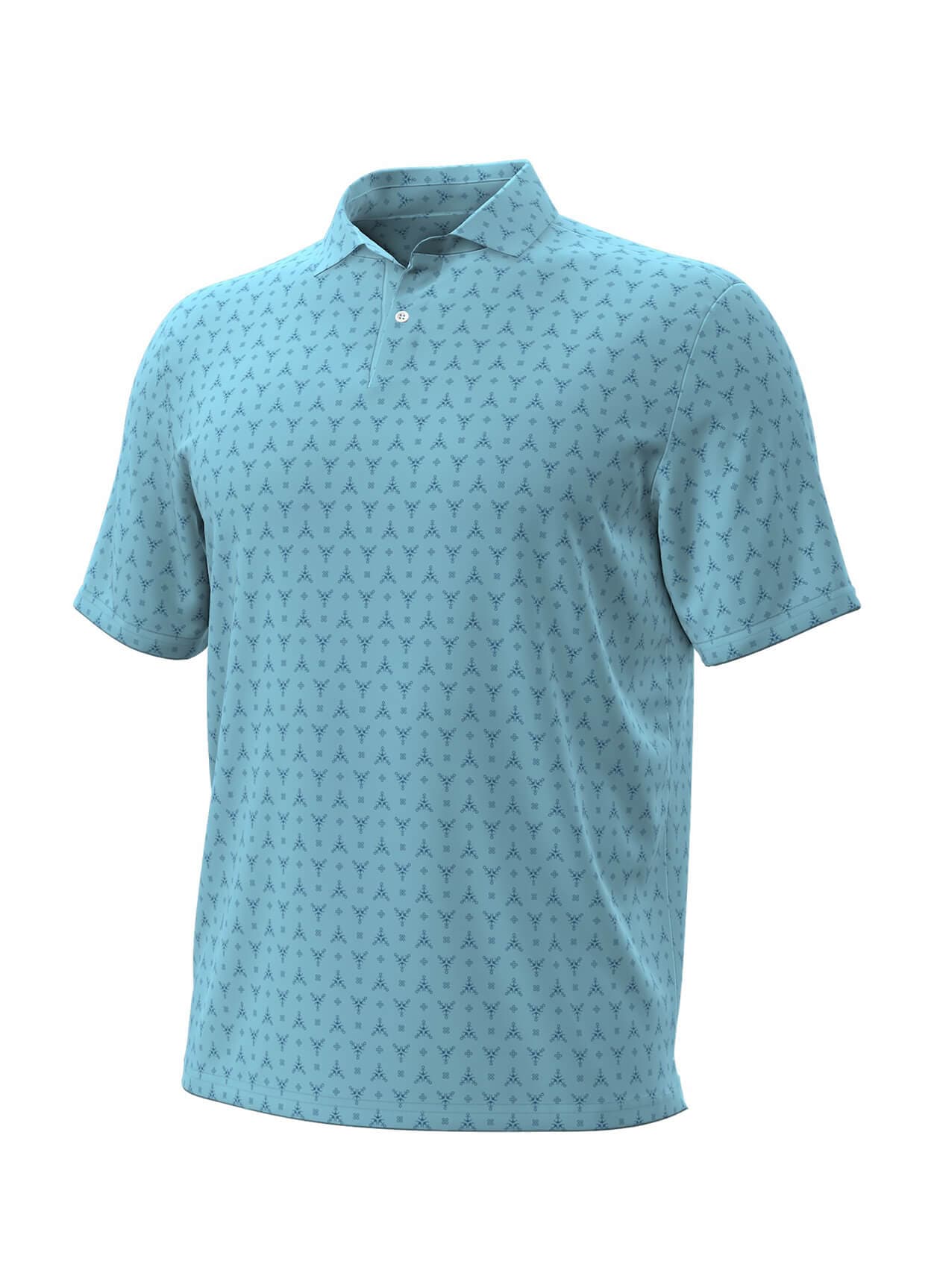 Under Armour Men's Drive Chill Anchor Grid Polo - Cyan LG