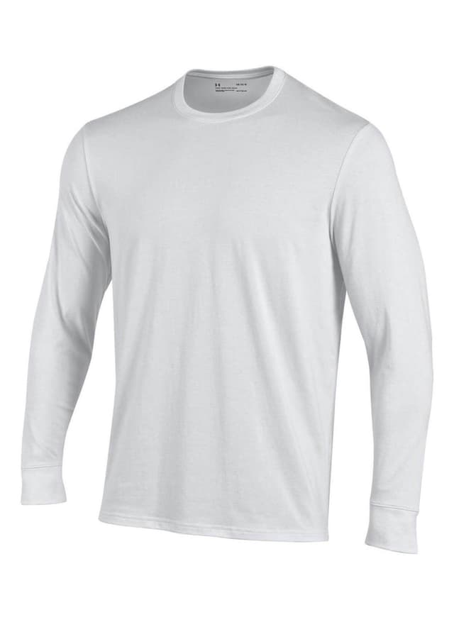Under Armour Men's Performance Long-Sleeve Cotton T-Shirt - White 3XL