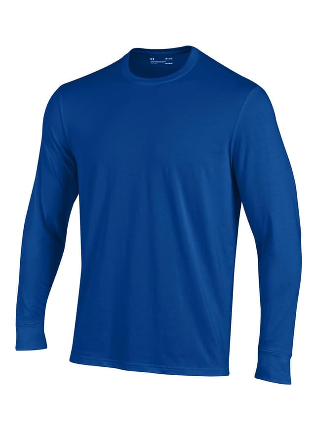 Under Armour Men's Performance Long-Sleeve Cotton T-Shirt - Blue 3XL