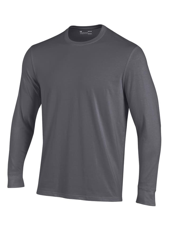Under Armour Men's Performance Long-Sleeve Cotton T-Shirt - Carbon Heather (187H) 3XL