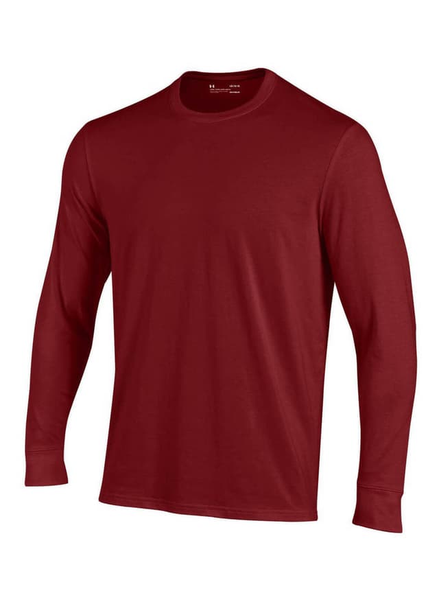 Under Armour Men's Performance Long-Sleeve Cotton T-Shirt - Cardinal (539) 3XL