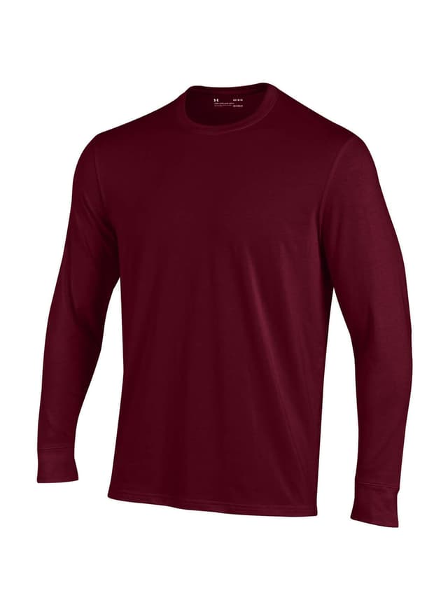 Under Armour Men's Performance Long-Sleeve Cotton T-Shirt - Maroon (580) 3XL