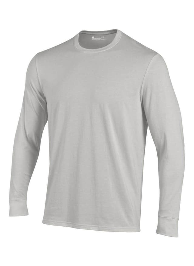 Under Armour Men's Performance Long-Sleeve Cotton T-Shirt - Light Grey 3XL