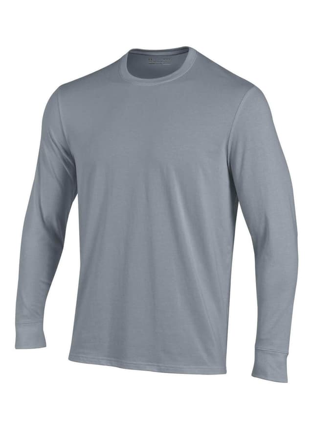 Under Armour Men's Performance Long-Sleeve Cotton T-Shirt - Steel Heather (91H) 3XL