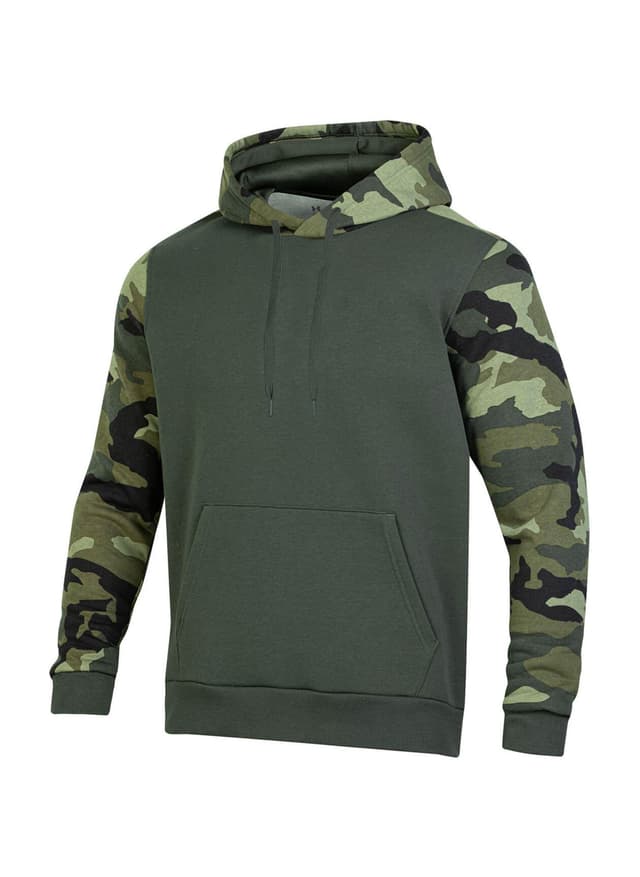 Under Armour Men's Rival Fleece Blocked Hoodie - Green 3XL