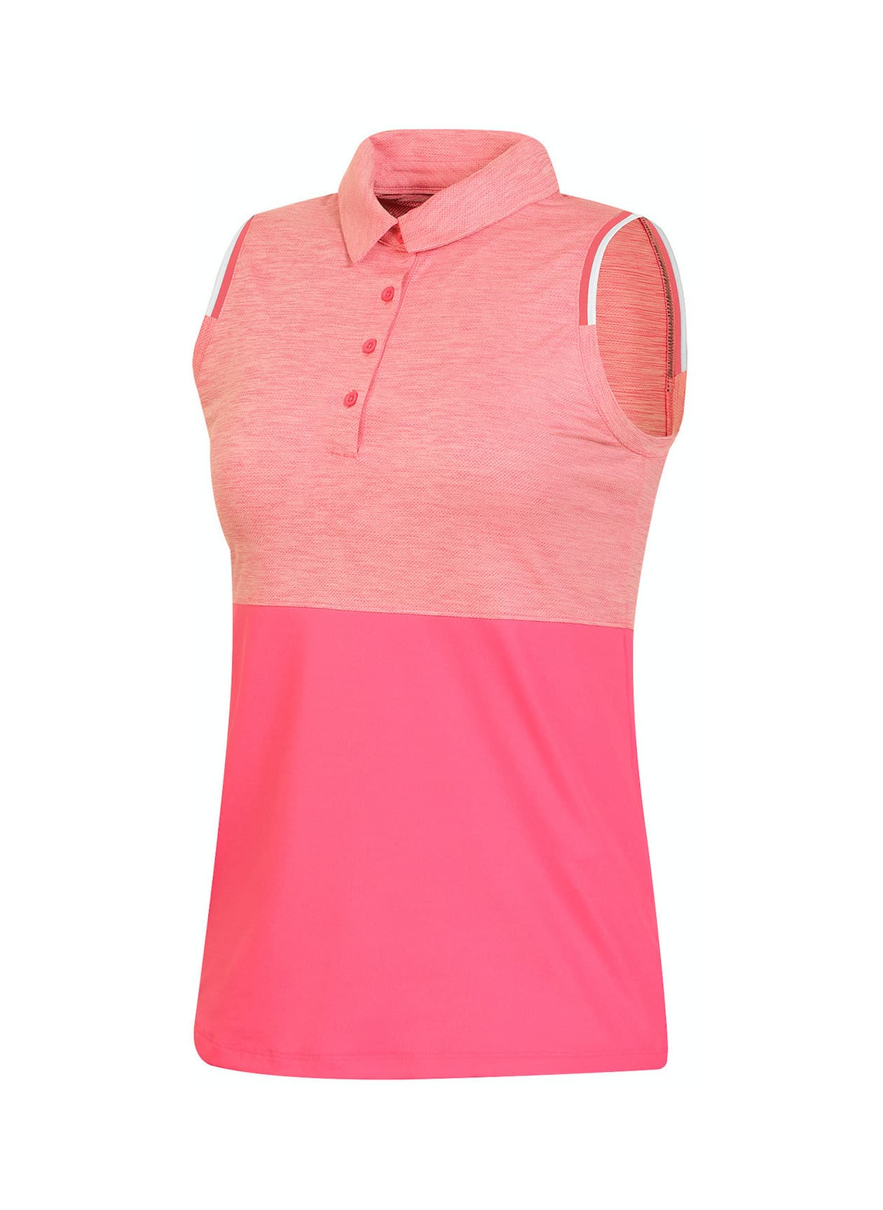 Under Armour Women's Zinger Heather Block Sleeveless Polo - Pink LG