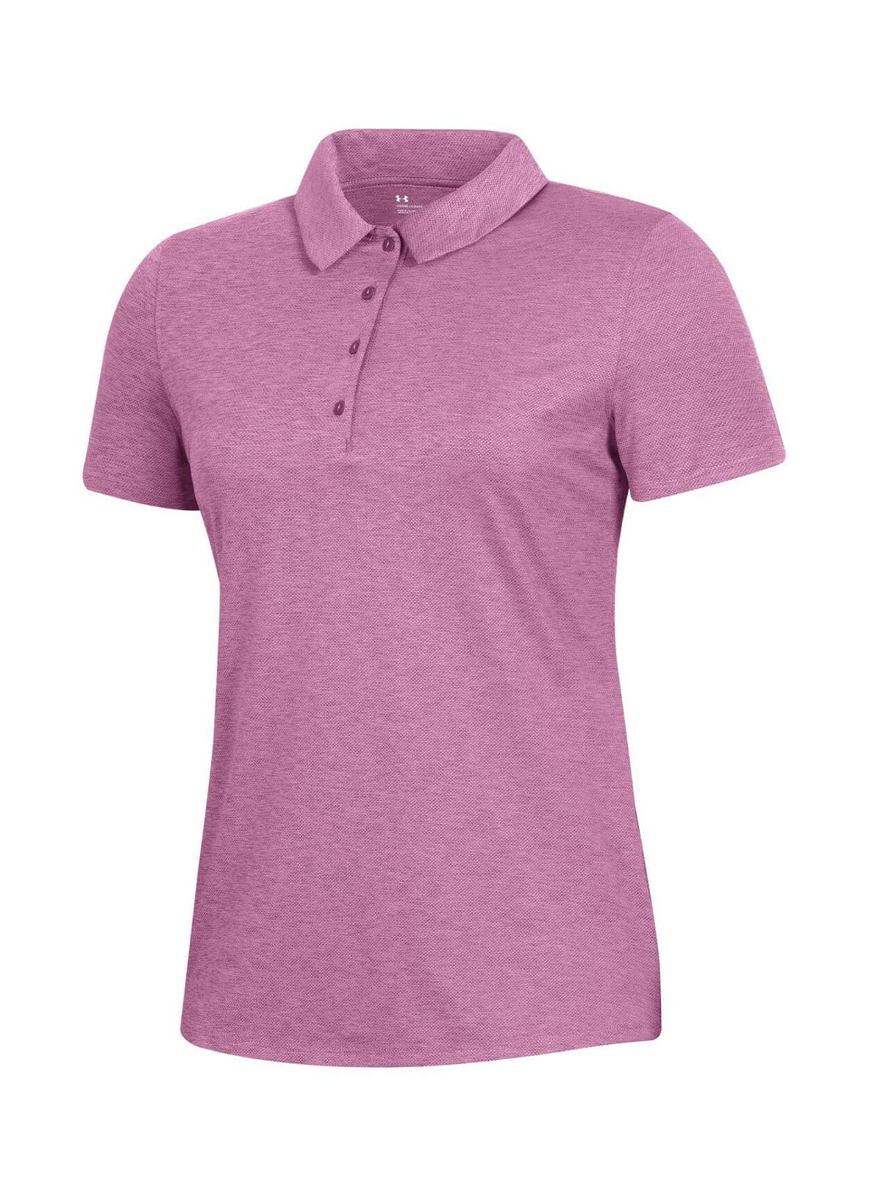 Under Armour Women's Zinger Heather Polo - Pink LG