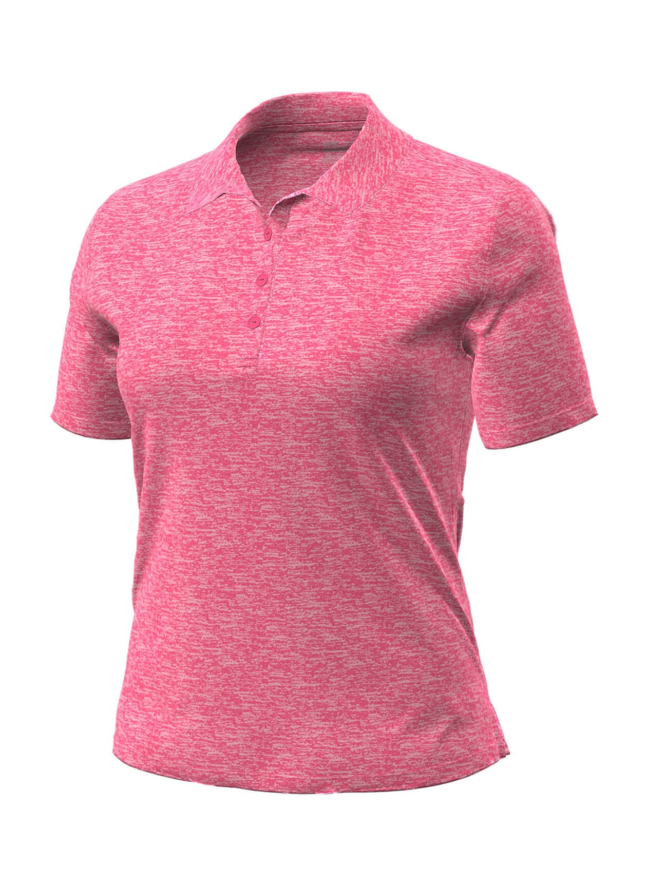 Under Armour Women's Aura Heather Polo - Super Pink Heather 3XL