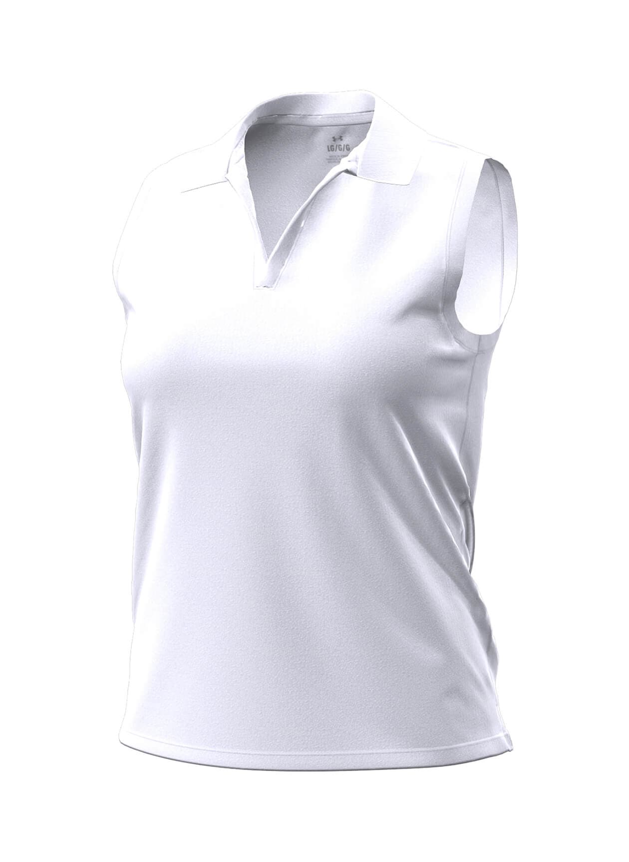 Under Armour Women's Aura Heather Sleeveless Polo - White (000) LG