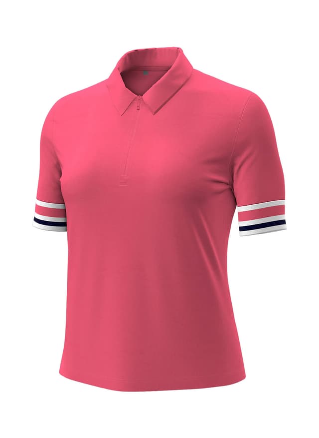 Under Armour Women's Aura Cuff Polo - Bittersweet LG