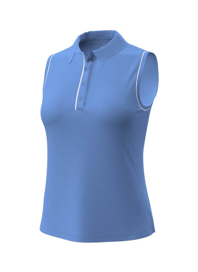 Under Armour Women's Aura Solid Sleeveless Polo - Cyan LG