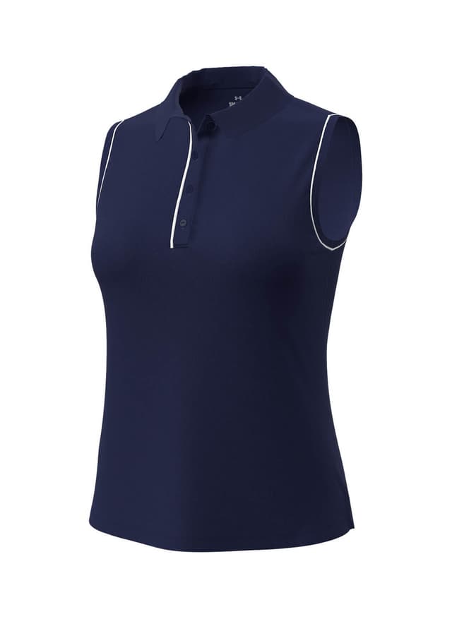 Under Armour Women's Aura Solid Sleeveless Polo - Navy LG