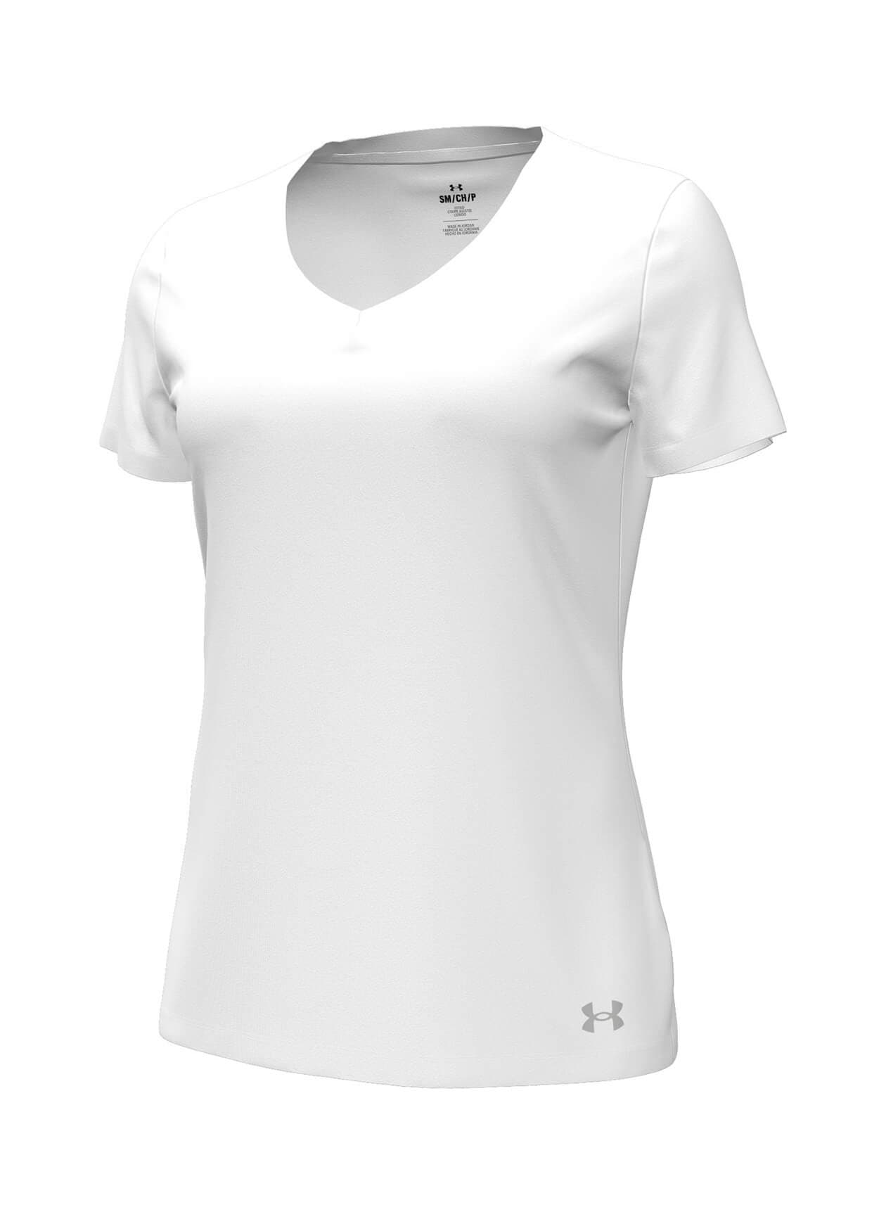 Under Armour Women's Performance Cotton V-Neck T-Shirt SP25 - White 3XL