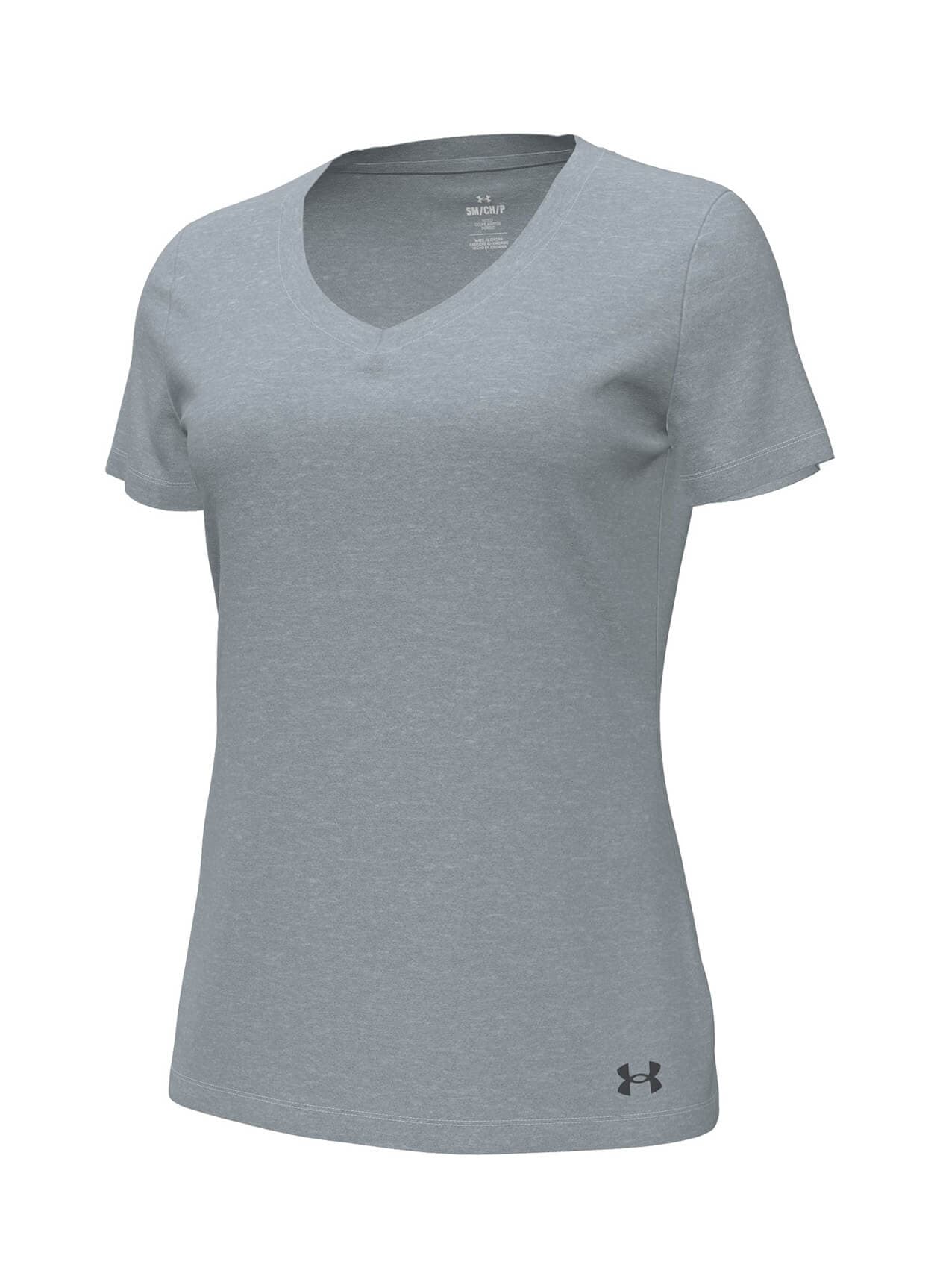 Under Armour Women's Performance Cotton V-Neck T-Shirt SP25 - Dark Grey 3XL
