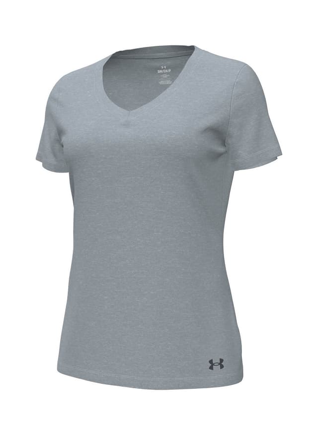 Under Armour Women's Performance Cotton V-Neck T-Shirt SP25 - Dark Grey 3XL