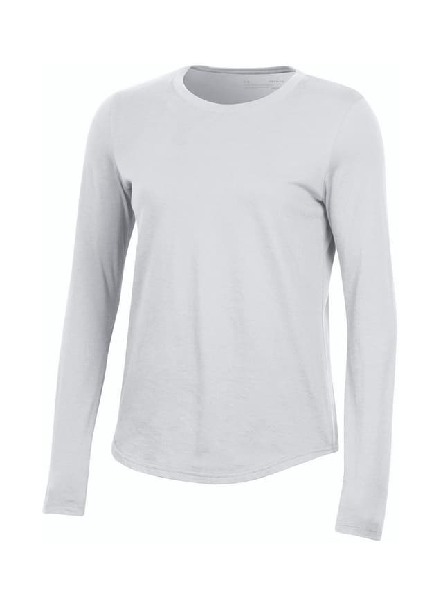 Under Armour Women's Performance Cotton Long-Sleeve T-Shirt - White LG