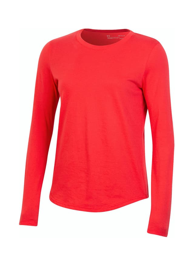 Under Armour Women's Performance Cotton Long-Sleeve T-Shirt - Red (555) LG