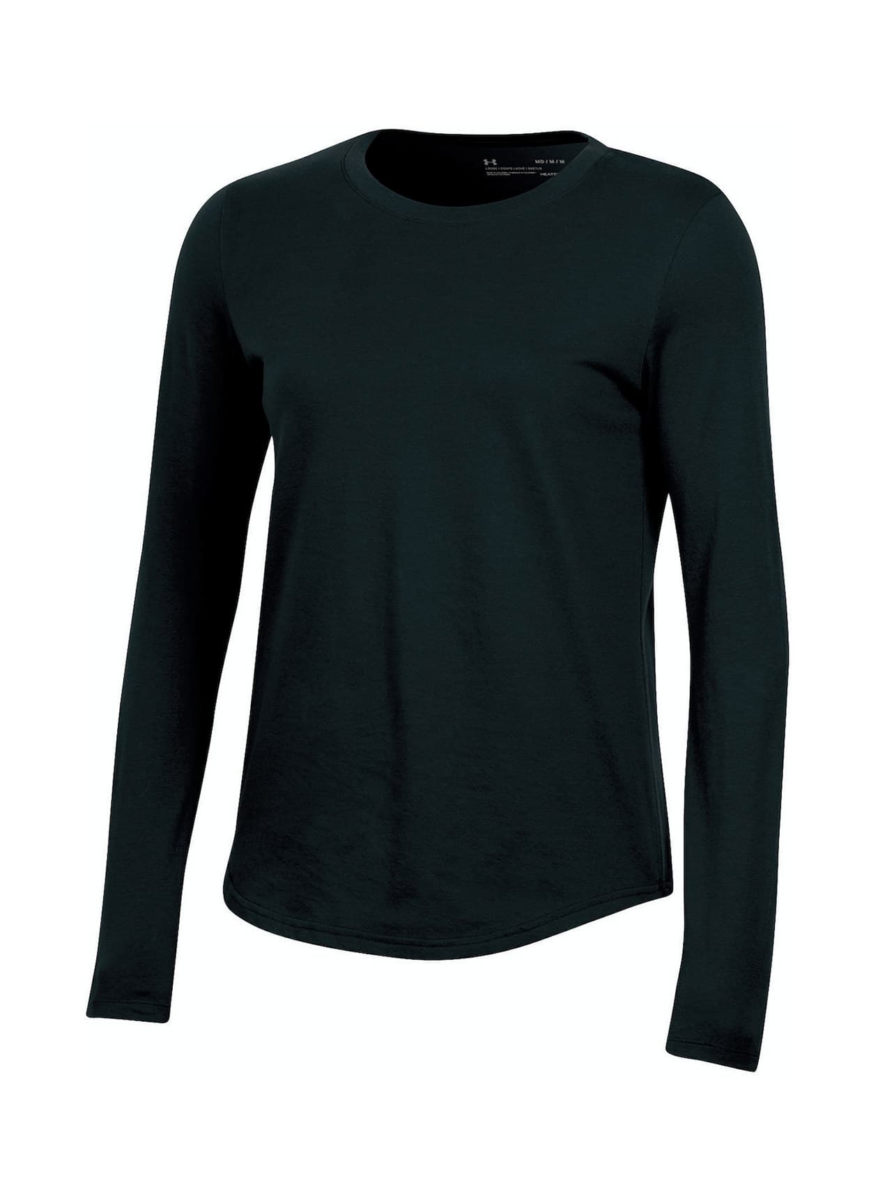 Under Armour Women's Performance Cotton Long-Sleeve T-Shirt - Black LG