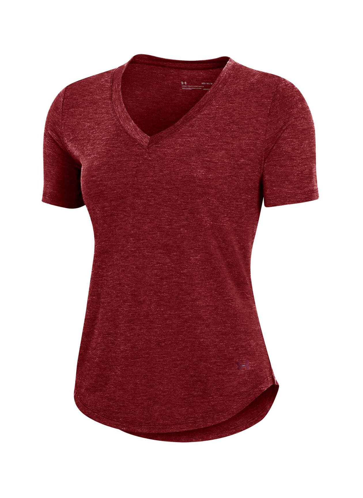 Under Armour Women's Breezy V-Neck T-Shirt - Cardinal Novelty LG
