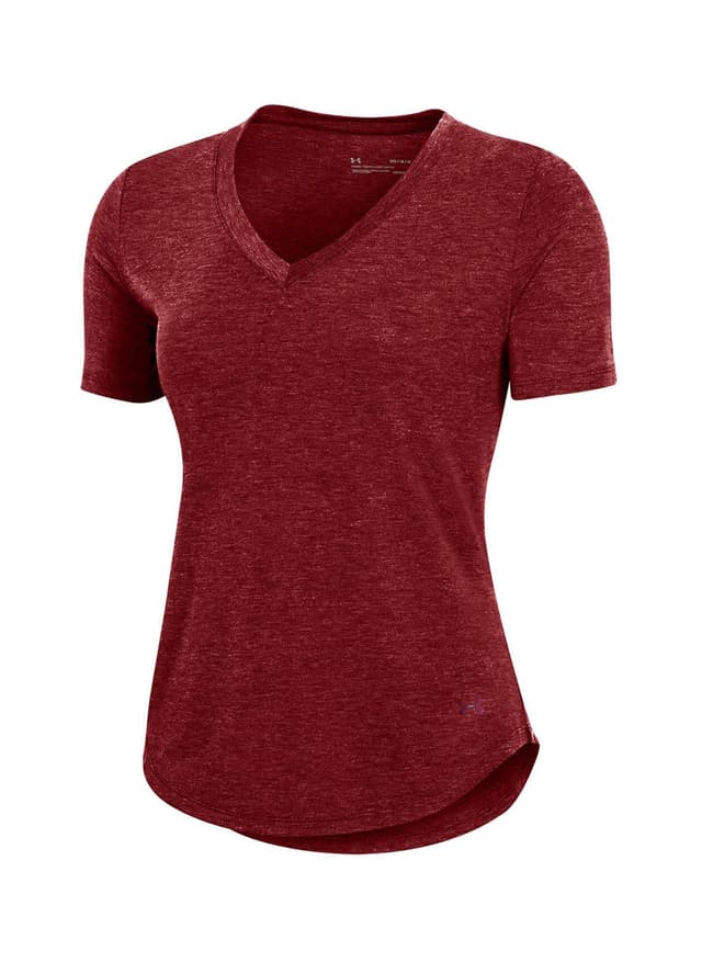 Under Armour Women's Breezy V-Neck T-Shirt - Cardinal Novelty LG