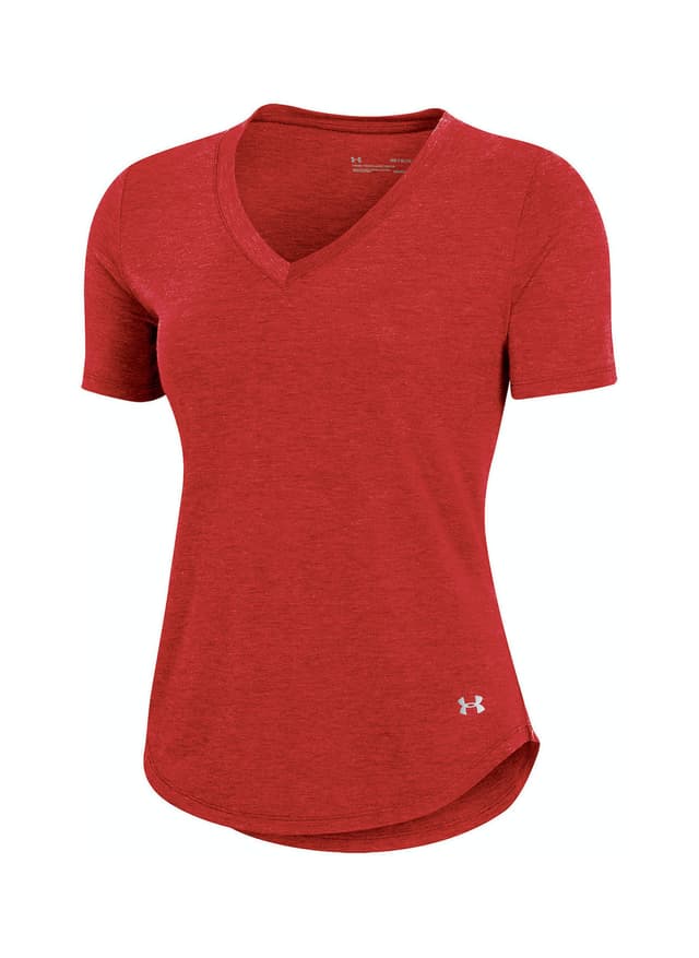 Under Armour Women's Breezy V-Neck T-Shirt - Red Novelty LG