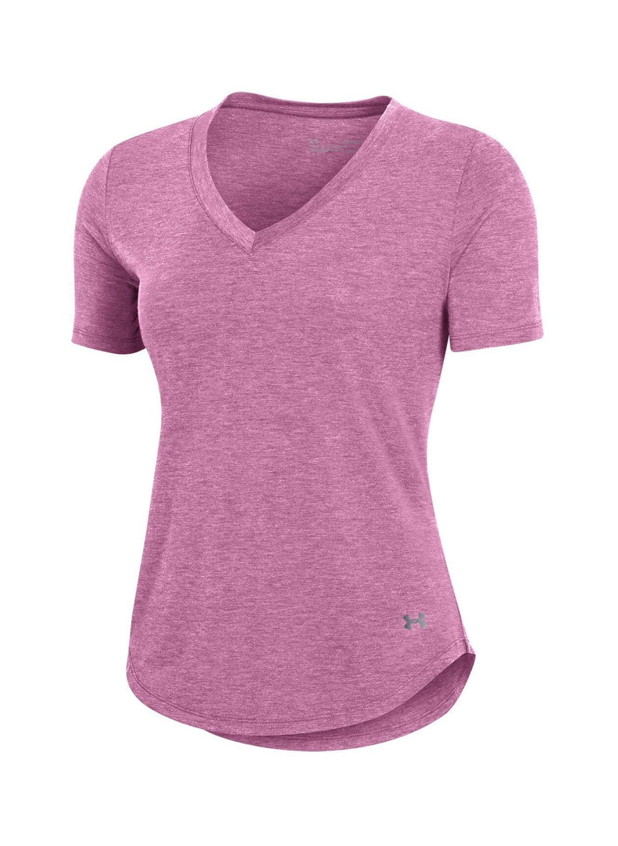 Under Armour Women's Breezy V-Neck T-Shirt - Meta Pink Heather LG