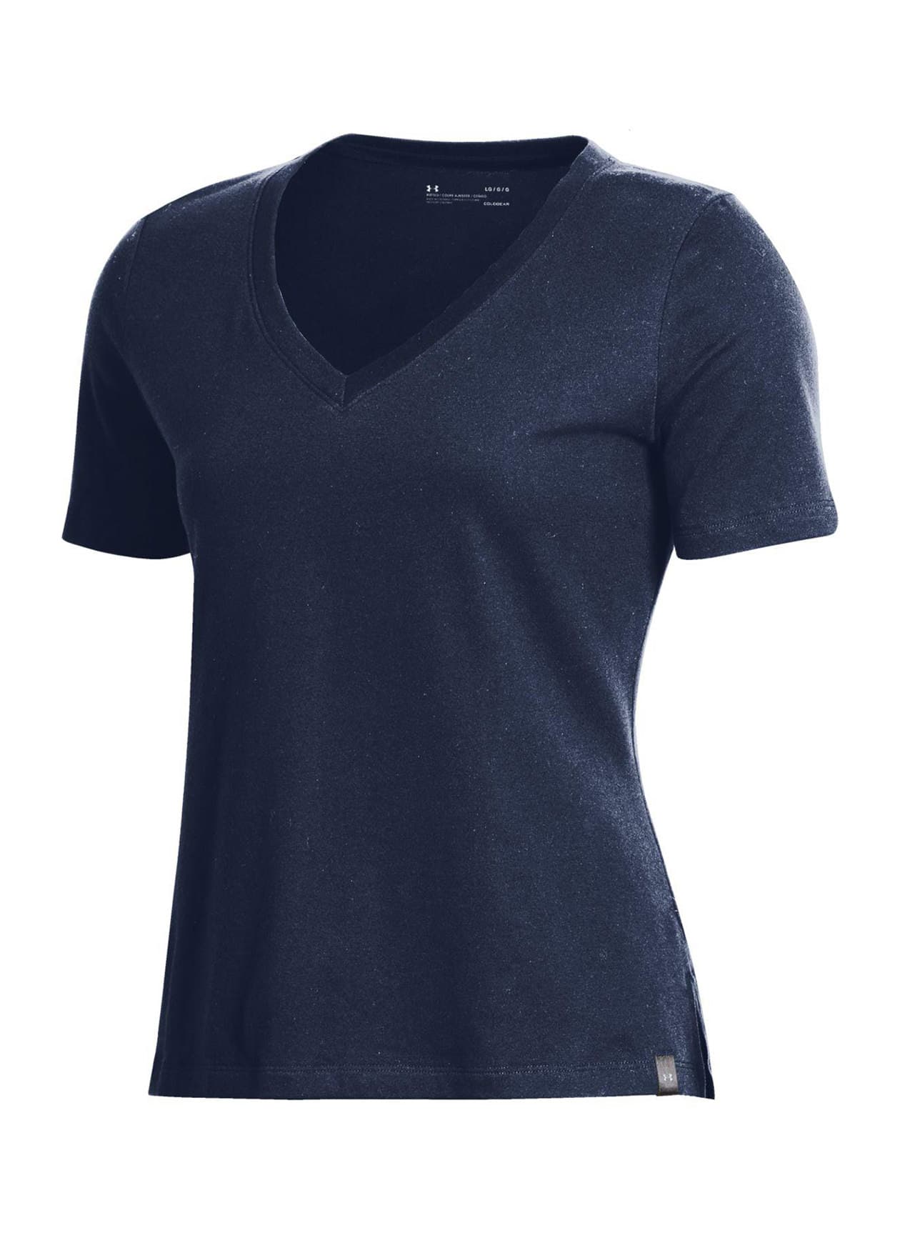 Under Armour Women's Performance Cotton V-Neck T-Shirt - Navy LG