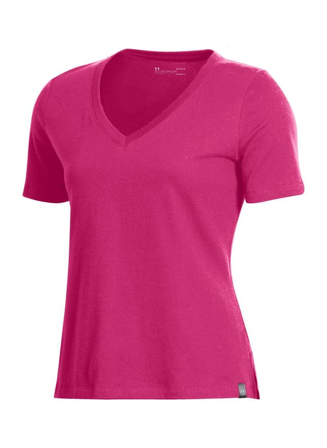 Under Armour Women's Performance Cotton V-Neck T-Shirt - Pink LG