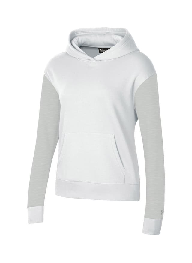 Under Armour Women's All Day Fleece Hoodie - White / Silver Heather LG