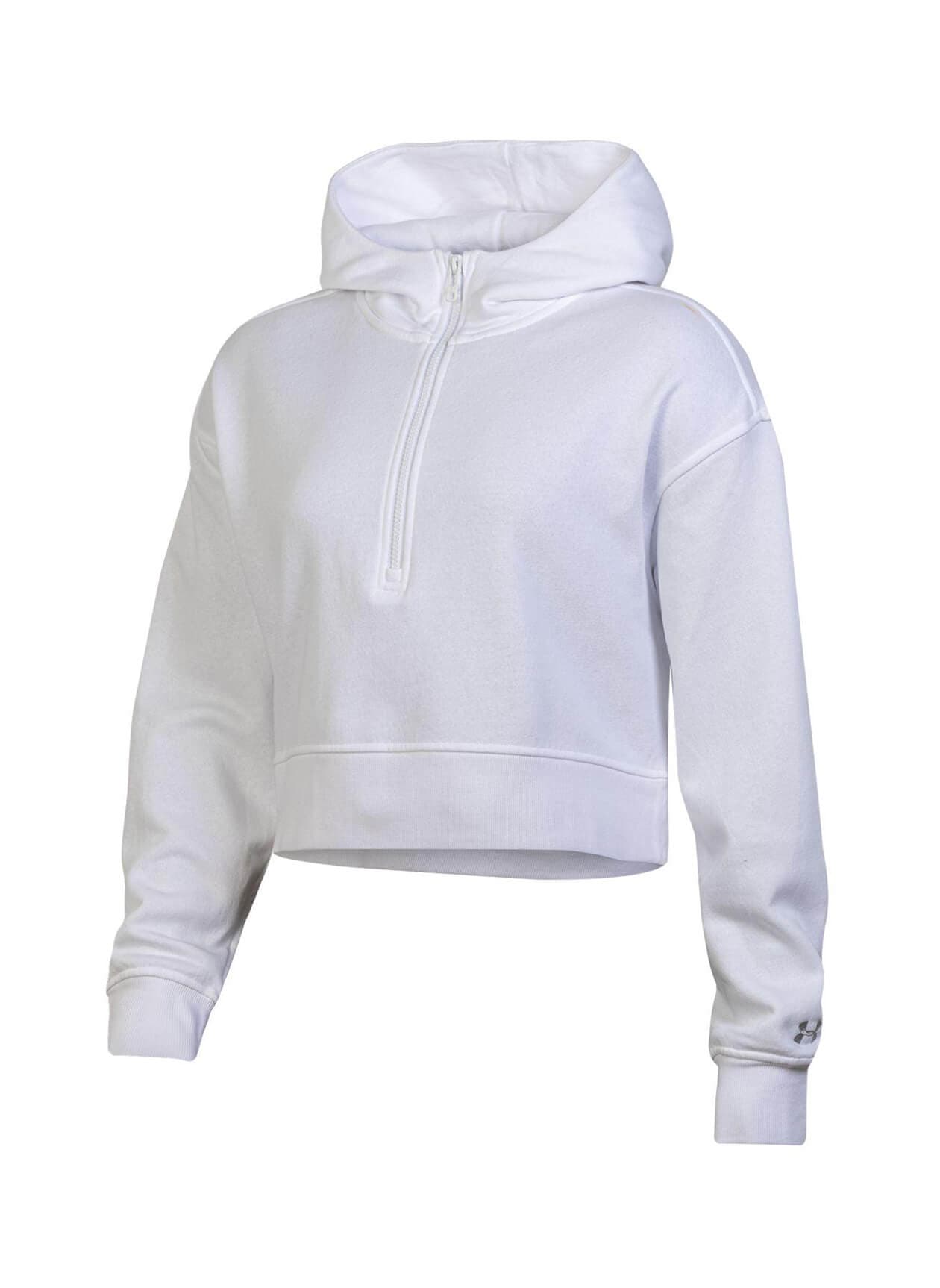 Under Armour Women's Women's Rival Fleece Half-Zip Hooded Sweatshirt - White LG