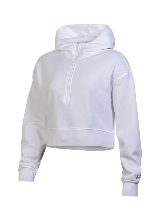 Under Armour Women's Women's Rival Fleece Half-Zip Hooded Sweatshirt - White LG